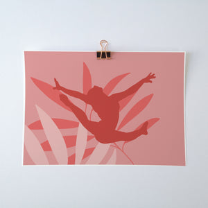 Ring Leap Gymnast Art Print | Gymnastics Wall Art