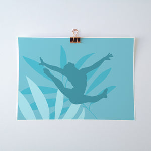 Ring Leap Gymnast Art Print | Gymnastics Wall Art