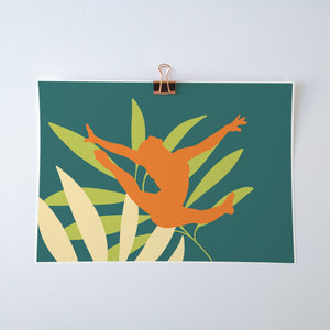 Ring Leap Gymnast Art Print | Gymnastics Wall Art | Summer '21 Edition