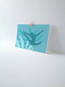 Ring Leap Gymnast Art Print | Gymnastics Wall Art