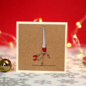 12 Handmade Gymnastics Kraft Mini Christmas Cards & Envelopes | 3 Designs | Men's Artistic