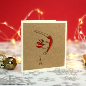 12 Handmade Gymnastics Kraft Mini Christmas Cards & Envelopes | 3 Designs | Women's Artistic