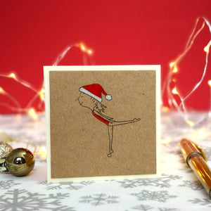 12 Handmade Gymnastics Kraft Mini Christmas Cards & Envelopes | 3 Designs | Women's Artistic