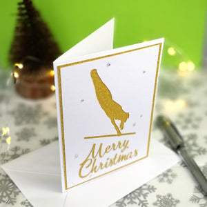 Blind Turn | A-Bars Handmade A6 Gymnastics Silhouette Christmas Card | The Festive Edition