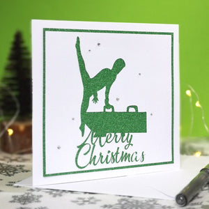 Flares | Handmade Large Square Gymnastics Silhouette Christmas Card | The Festive Edition