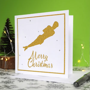 Twist | Handmade Large Square Gymnastics Silhouette Christmas Card | The Festive Edition