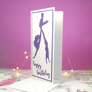 Women's Trio | Sports Acro DL Silhouette Birthday Card | The Bright Edition