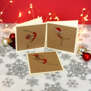 12 Handmade Gymnastics Kraft Mini Christmas Cards & Envelopes | 3 Designs | Women's Artistic