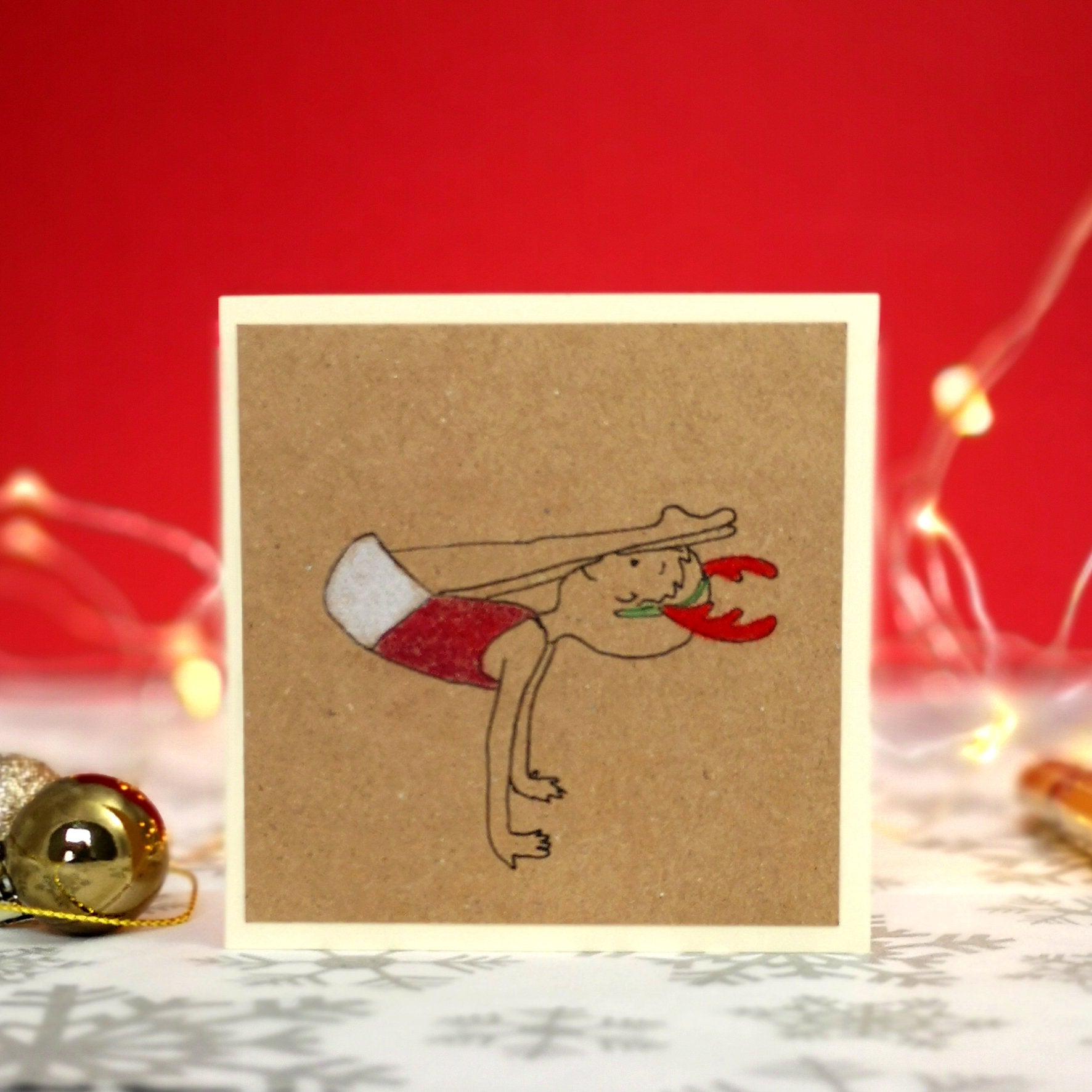 12 Handmade Gymnastics Kraft Mini Christmas Cards & Envelopes | 3 Designs | Men's Artistic