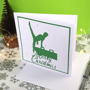 Flares | Handmade Large Square Gymnastics Silhouette Christmas Card | The Festive Edition