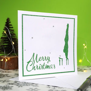 P-Bars Handstand | Handmade Large Square Silhouette Christmas Card | The Festive Edition