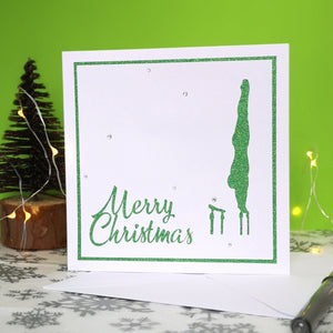 P-Bars Handstand | Handmade Large Square Silhouette Christmas Card | The Festive Edition