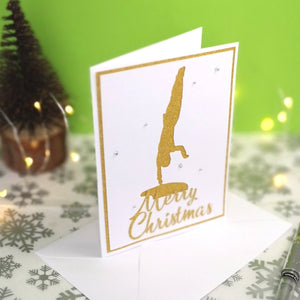 Kasamatsu Vault | Handmade A6 Gymnastics Silhouette Christmas Card | The Festive Edition