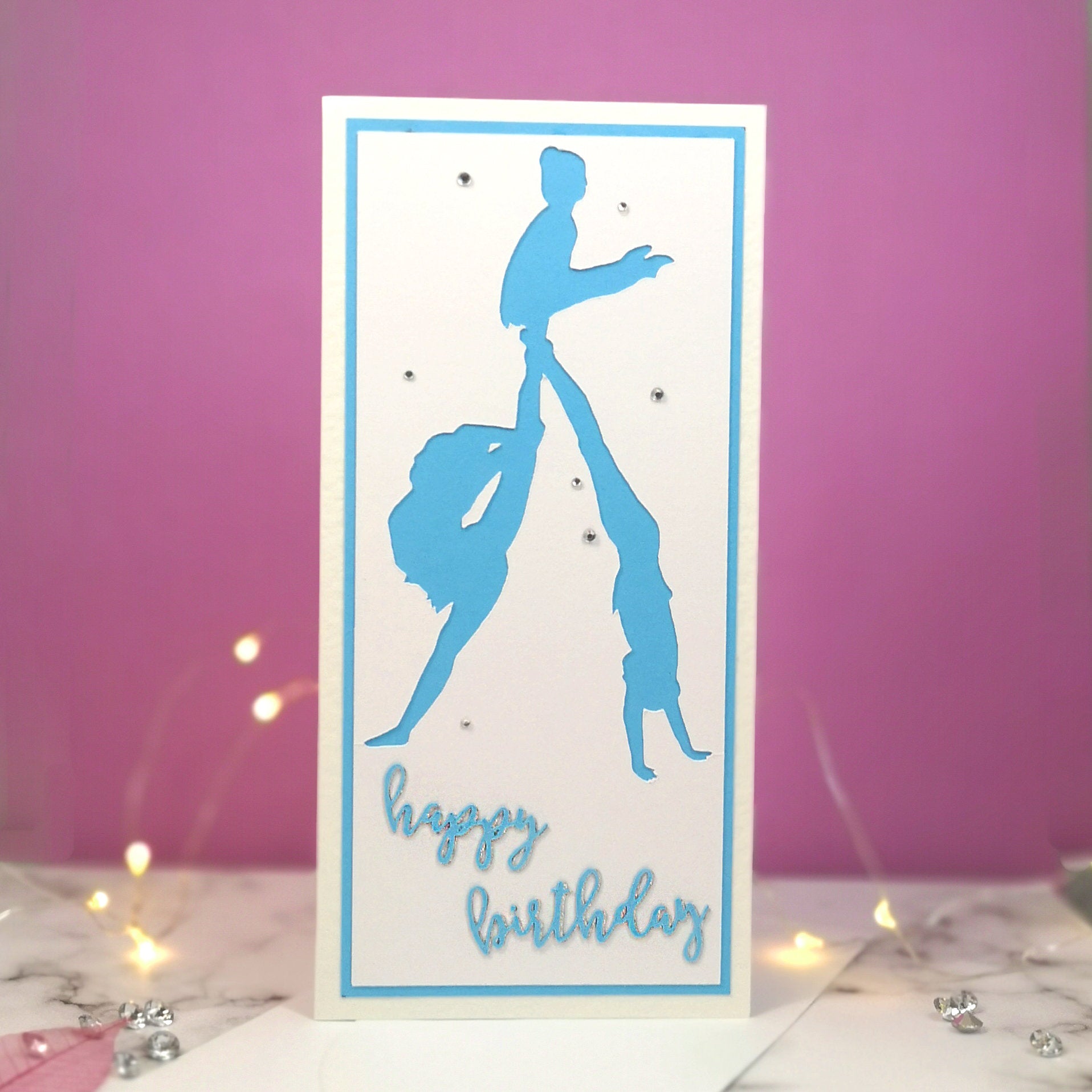 Women's Trio | Sports Acro DL Silhouette Birthday Card | The Bright Edition