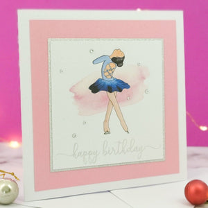 Lily The Figure Skater | Handmade Ice Skating Birthday Card