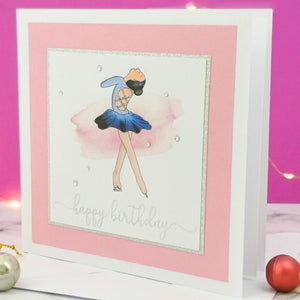 Lily The Figure Skater | Handmade Ice Skating Birthday Card