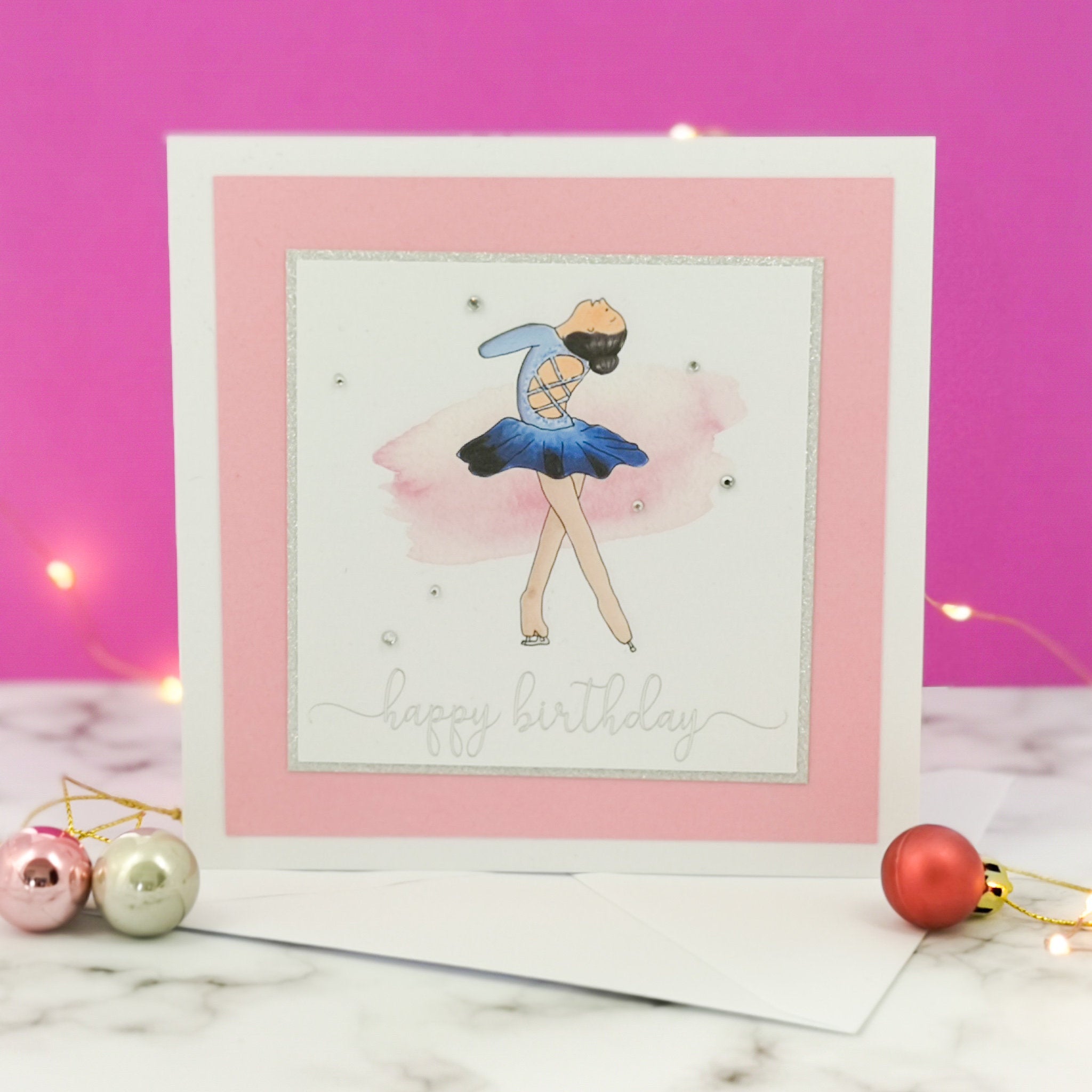 Lily The Figure Skater | Handmade Ice Skating Birthday Card