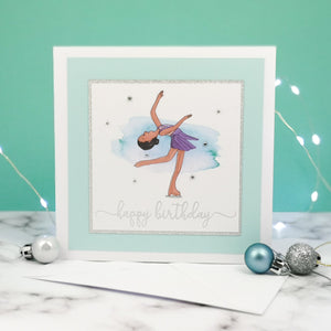 Sophie The Figure Skater | Handmade Ice Skating Birthday Card