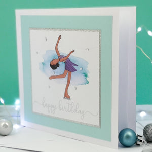 Sophie The Figure Skater | Handmade Ice Skating Birthday Card