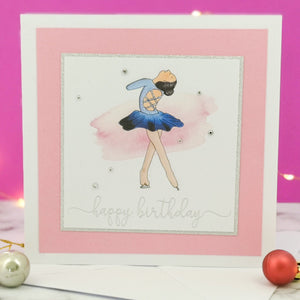 Lily The Figure Skater | Handmade Ice Skating Birthday Card