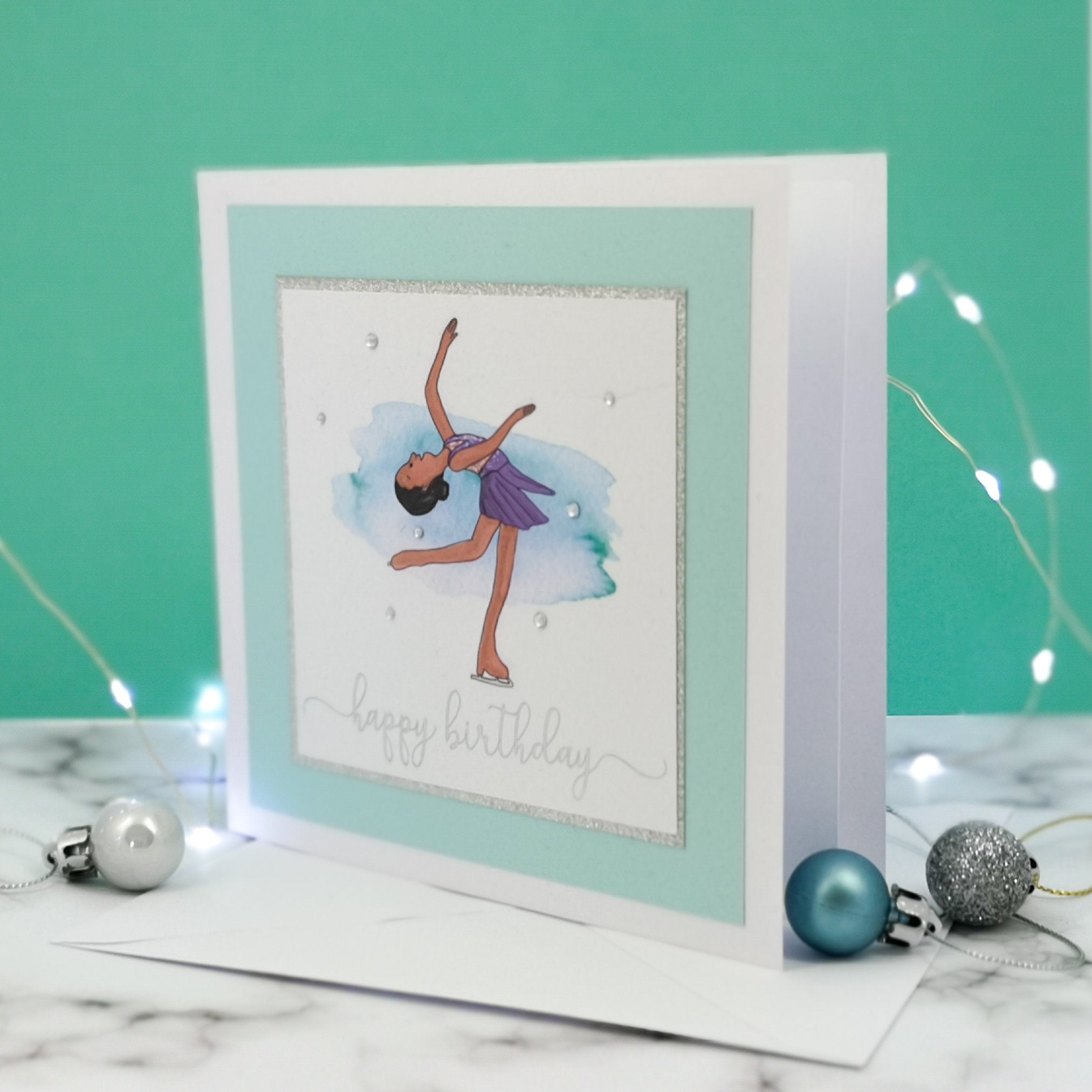 Sophie The Figure Skater | Handmade Ice Skating Birthday Card