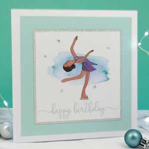 Sophie The Figure Skater | Handmade Ice Skating Birthday Card