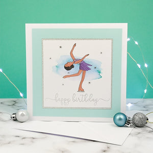 Sophie The Figure Skater | Handmade Ice Skating Birthday Card